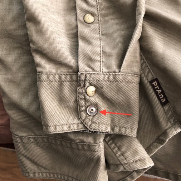 Prana Slim Fit Mens Tan Corduroy Snap Button Long Sleeve Shirt Medium - Picture 13 of 13